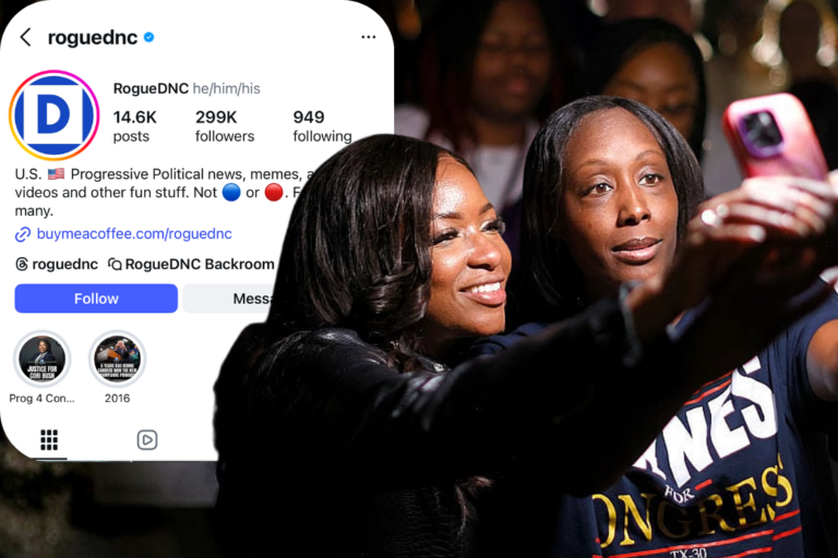 Rep. Jasmine Crockett (D-TX) takes selfies with supporters on February 27, 2026 in Dallas, Texas. Crockett is running in the Texas primary, where voters will decide which Democratic and Republican candidates will face off this November in congressional races for U.S. Senator and the U.S. House. (Photo by Ron Jenkins/Getty Images)