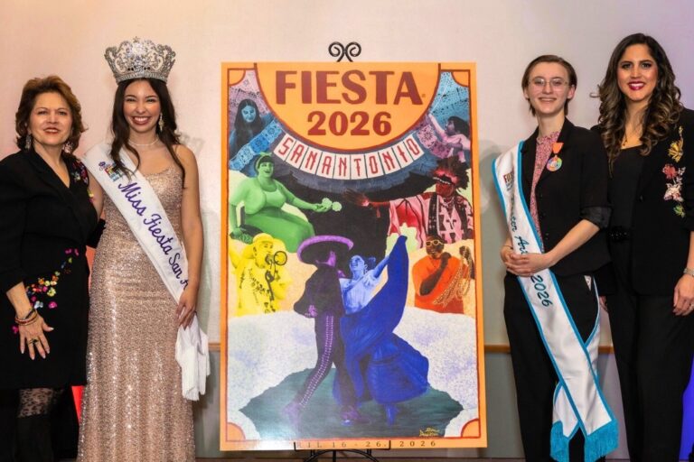 Julia Enriquez, 2026 Miss Fiesta, and Eva Davidson designer of the Fiesta 2026 poster. | Courtesy photo