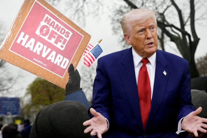 President Trump threatened on social media to revoke the tax-exempt status of Harvard University. Kevin Dietsch/Getty Images