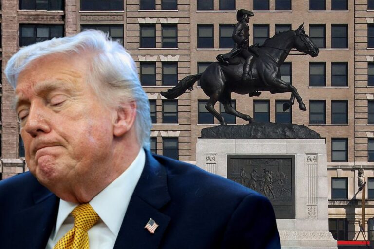 Caesar Rodney statue Washington DC Freedom Plaza display showing horseback monument of Declaration signer