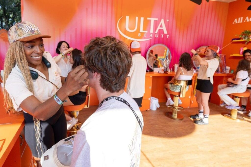 Ulta Beauty salon interior with stylists assisting customers, related to Ulta Beauty lawsuit hair discrimination case in NYC