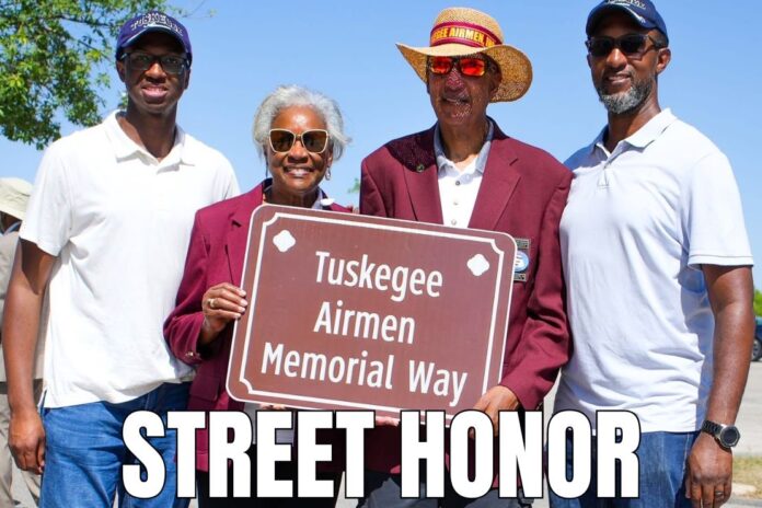 Tuskegee Airmen Memorial Way was unveiled on San Antonio’s East Side, honoring the legacy of Black WWII pilots through a community-led effort. FB