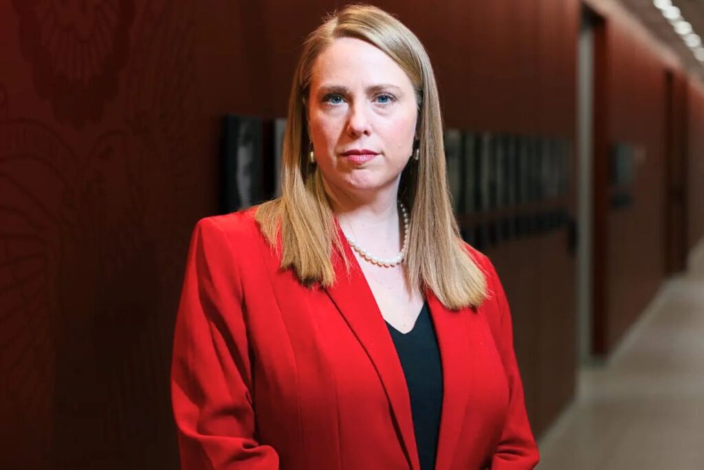 The decision by the Equal Employment Opportunity Commission, led by Andrea Lucas, has potentially far-reaching consequences for transgender rights in the workplace.Credit...Alyssa Schukar for The New York Times