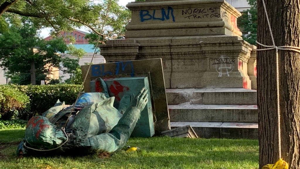 Credit: WUSA9
The statue of Brigadier General Albert Pike was D.C.'s only outdoor Confederate statue.