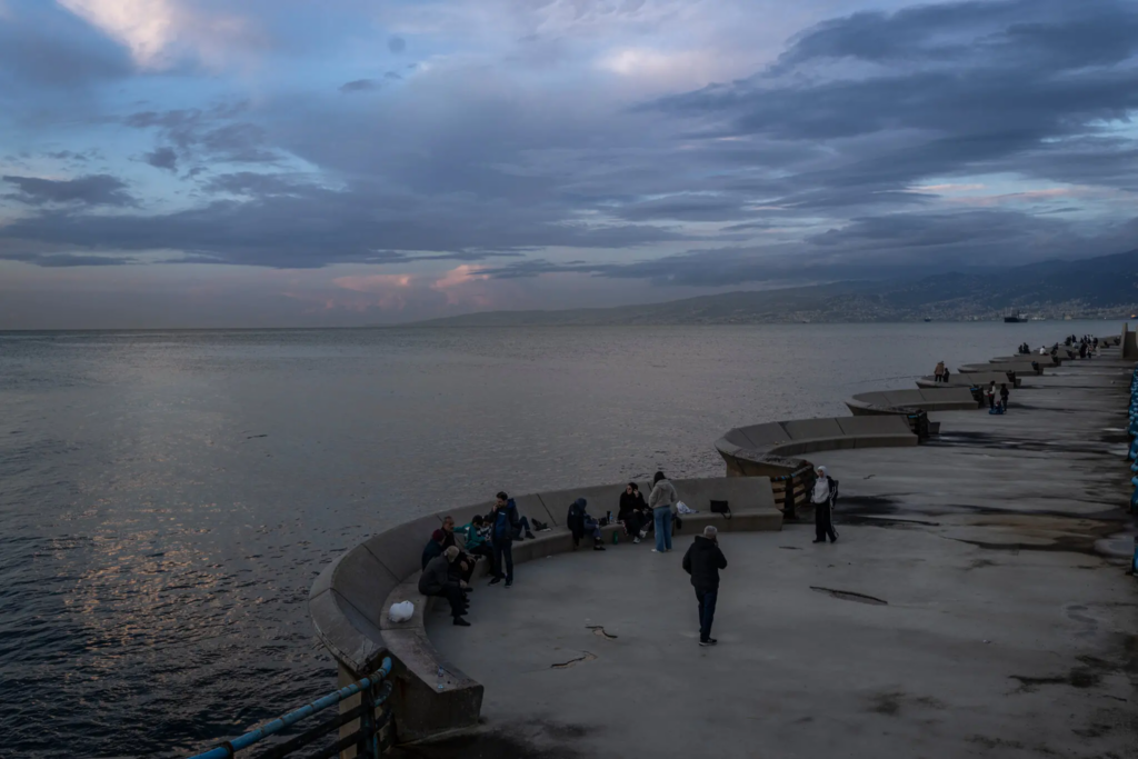 Diego Ibarra Sanchez for The New York Times
Displaced people on the seafront in Lebanon’s capital.