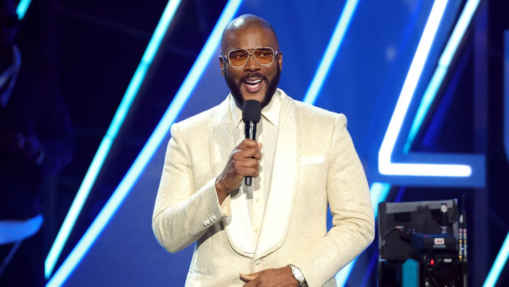 Tyler Perry speaks onstage during the 2025 BET Awards at Peacock Theater on June 9, 2025, in Los Angeles, California. Kevin Winter/Getty Images