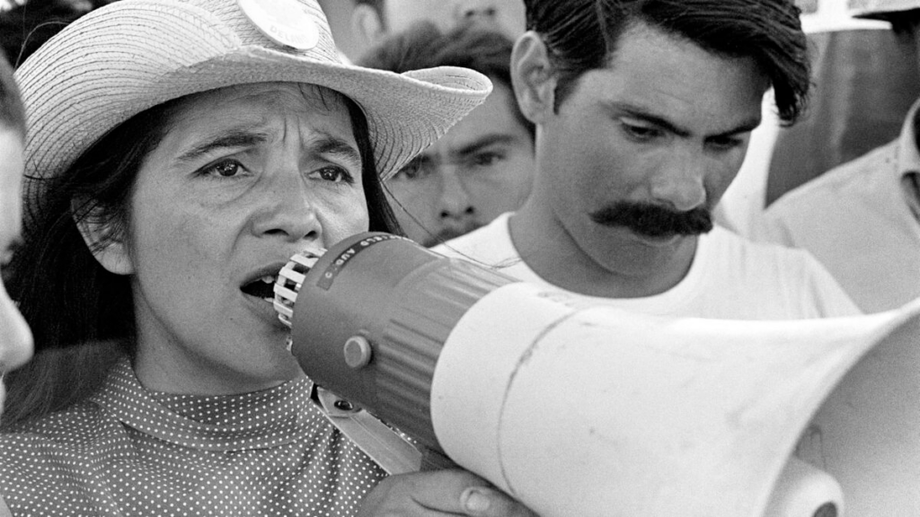 Dolores Huerta, left. (© 1976 George Ballis/Take Stock/The Image Works/PBS Distribution)