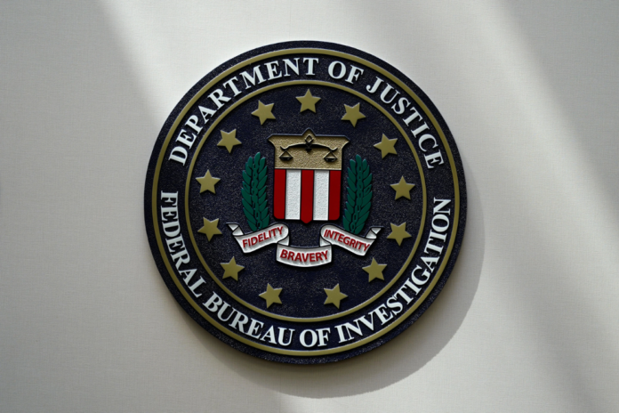 The FBI seal is pictured in Omaha, Neb., Aug. 10, 2022. (AP Photo/Charlie Neibergall, File)
