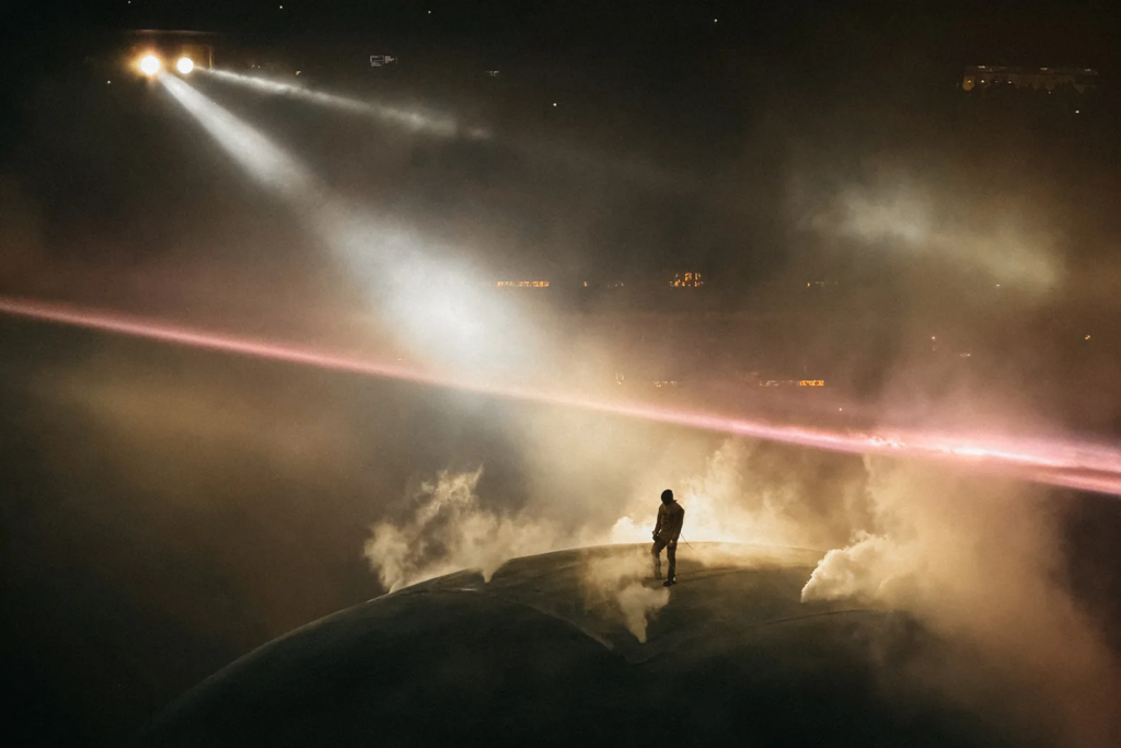 The typically unfiltered artist returned to the U.S. stage for the first time in five years, largely avoiding mention of the controversy surrounding his past antisemitic rhetoric. Mitch Saavedra