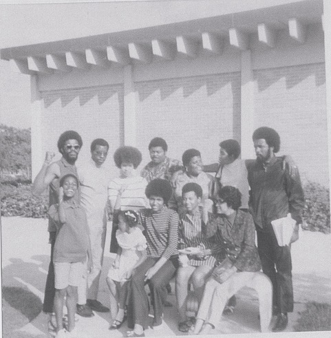 Dallas SNCC activists, circa 1968. Seated are Jackie McMillan Hill, Felicia Johnson and Eva McMillan. Standing are Eddie Harris, Kaleef Hasan, Bettie Poindexter, Curtis Gaines, Ruth Jefferson, Jackie Harris and Ernest McMillan. Author’s note: Curtis Gaines was later cited as a police informer/agent and excluded from Dallas SNCC. Photo courtesy of Ernest McMillan.
