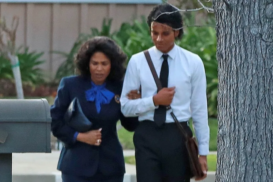 BACKGRID Nia Long and Jaafar Jackson on the set of 'Michael' in 2024