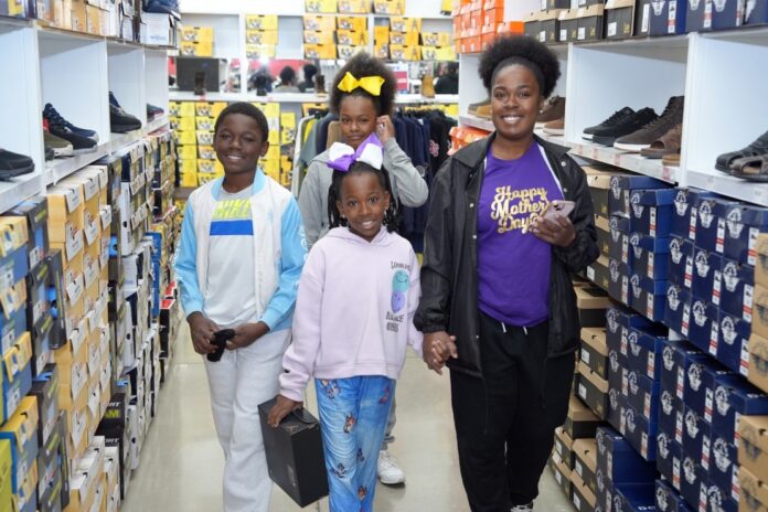 In support of one of its pillar programs, Children and Youth, Fred Brock Post 828, in cooperation with WSS, provided new shoes to students from the San Antonio Independent School District during Project Shoes. (Photo by Legionnaire Burrell Parmer/TEXALPA)