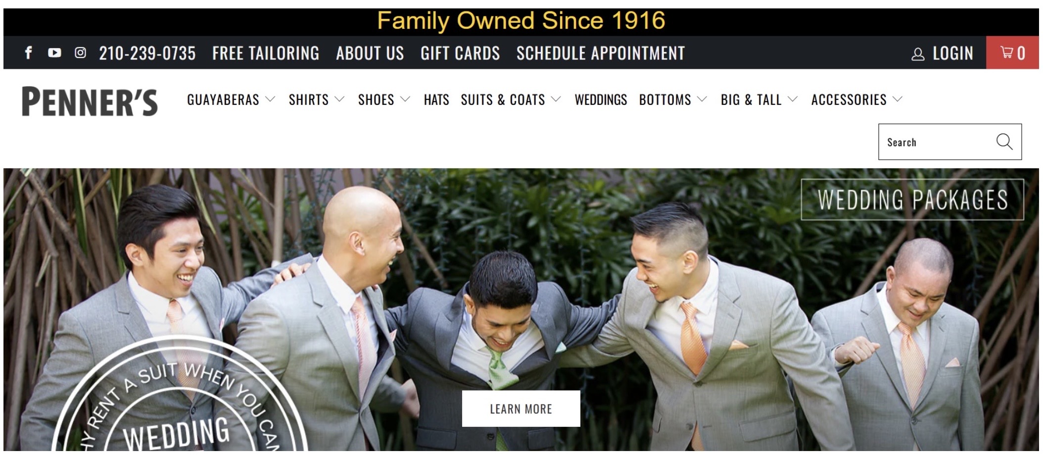 Penner’s is one of the best stores for wedding suit packages in San Antonio.