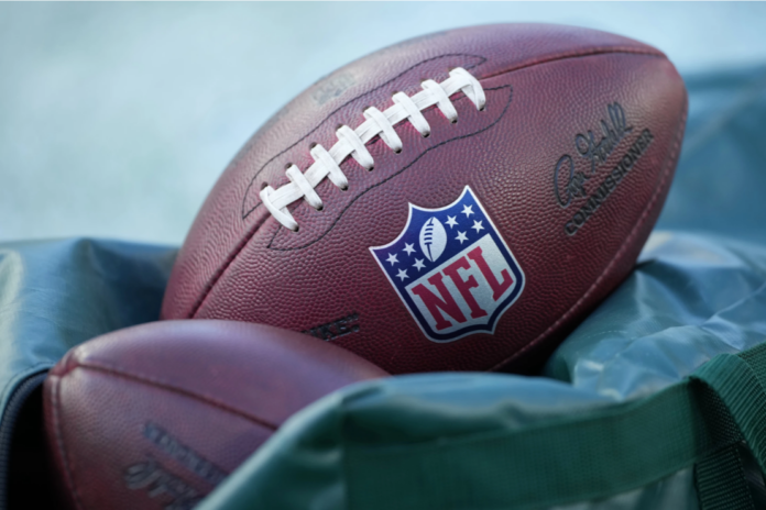 Footballs are seen before an NFL football game between the Philadelphia Eagles and the Washington Commanders on Jan. 4, 2026, in Philadelphia. (AP Photo/Matt Slocum, File)