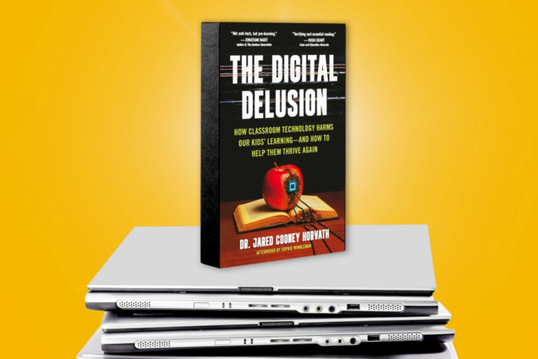 Jared Cooney Horvath self-published "The Digital Delusion" in December 2025.Justine Goode / NBC News; Getty Images