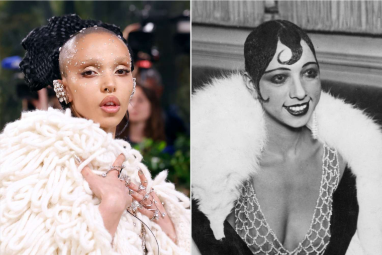 FKA twigs in 2024; Josephine Baker. Credit : Taylor Hill/Getty; General Photographic Agency/Getty