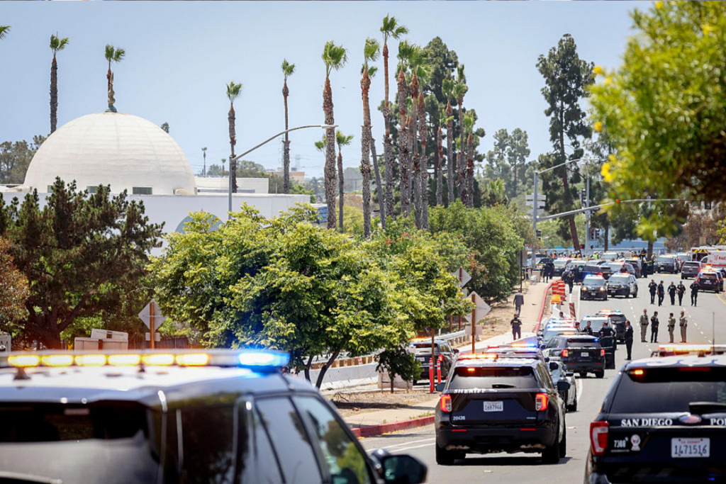 Multiple people were killed, including an armed security guard, after two shooters entered Islamic Center in San Diego on May 18, 2026, and opened fire.Sandy Huffaker—Los Angeles Times/Getty Images