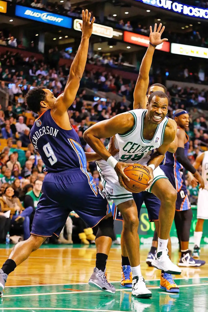 Jason Collins as member of the Boston Celtics in 2013. Jared Wickerham/Getty