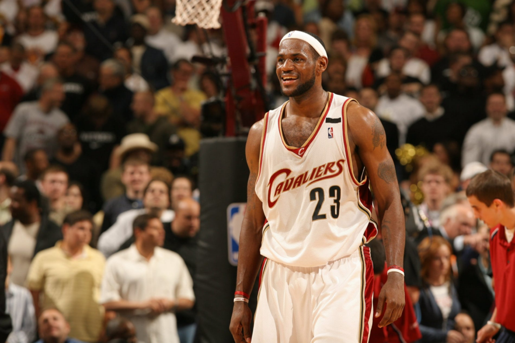 NBA Playoffs, Cleveland Cavaliers F LeBron James (23) on court during Game 4 vs Detroit Pistons, Cleveland, OH 5/15/2006 (John Biever/Sports Illustrated via Getty Images)