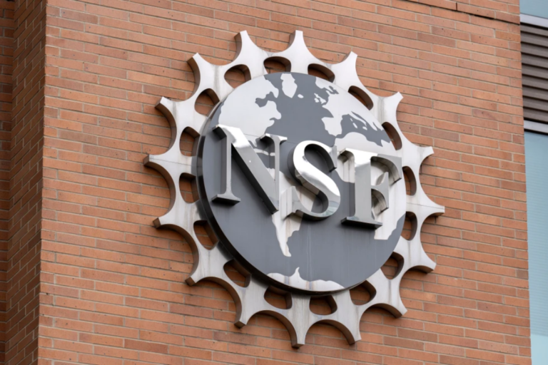 The headquarters of the National Science Foundation is photographed May 29, 2025, in Alexandria, Va. (AP Photo/Mark Schiefelbein, File)