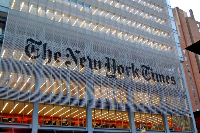 The New York Times building in New York. Getty Images