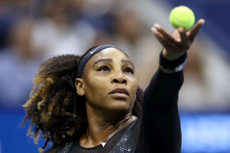 Williams serves against Ajla Tomljanović during the 2022 US Open. Al Bello/Getty Images