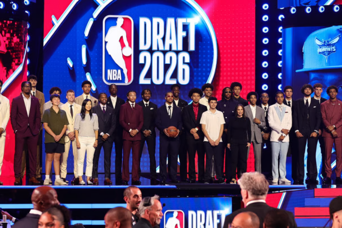 The 2026 NBA Draft prospects pose for a portrait prior to Round One of the 2026 NBA Draft at Barclays Center on June 23, 2026 in New York City. (Photo by Arturo Holmes/Getty Images)