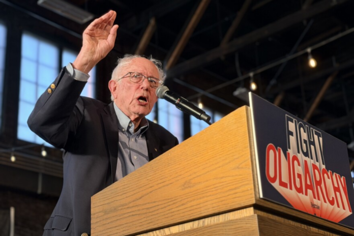 U.S. Sen. Bernie Sanders of Vermont speaks to 