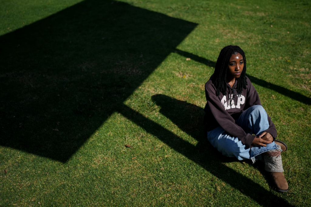 Makeda Walker-Deen, a junior at Susan Miller Dorsey Senior High School, stands for a photo in Los Angeles, Thursday, May 14, 2026. (AP Photo/Jae C. Hong)