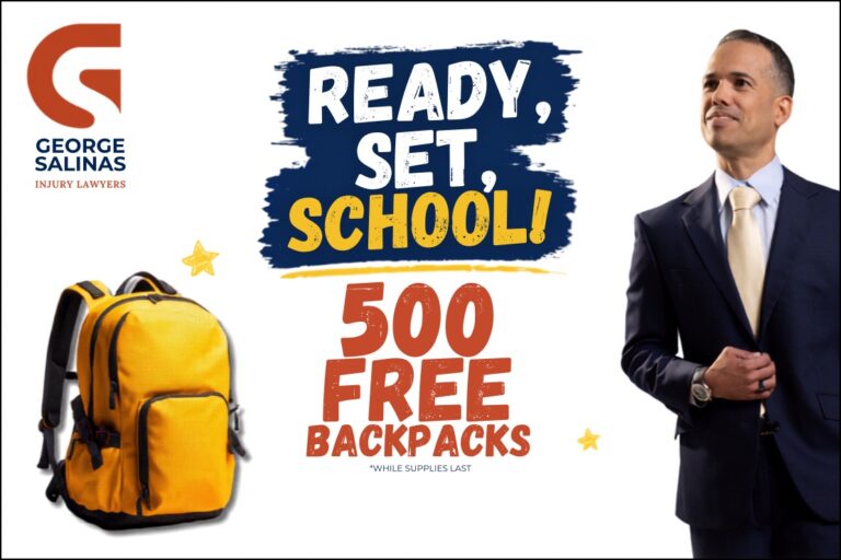George Salinas Injury Lawyers will give away 500 free backpacks, school supplies, haircuts and more during a free San Antonio event on Aug. 8.