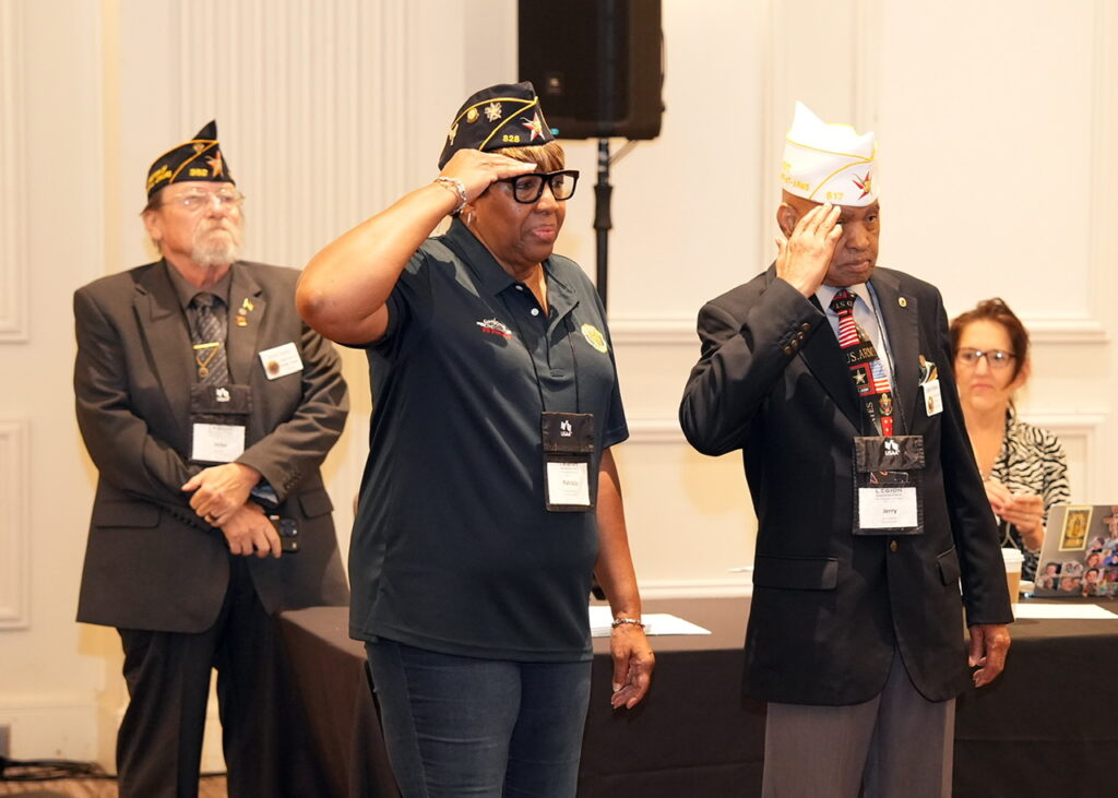 AUSTIN, Texas — Patricia Wimberly of Fred Brock American Legion Post 828 was honored as Chaplain of the Year at the American Legion Department of Texas’ annual convention on July 12, 2026. (Photo by Burrell Parmer, TEXALPA)