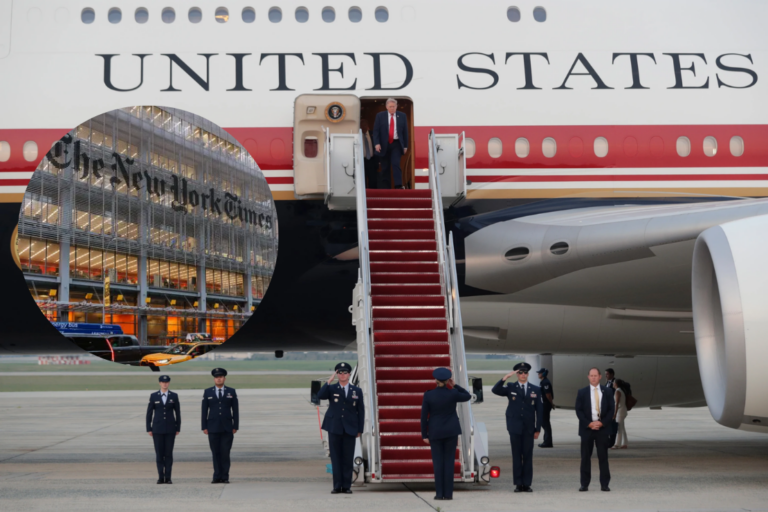 President Donald Trump walks down the stairs of Air Force One upon his arrival at Joint Base Andrews, Md., Sunday, July 19, 2026. (AP Photo/Luis M. Alvarez)