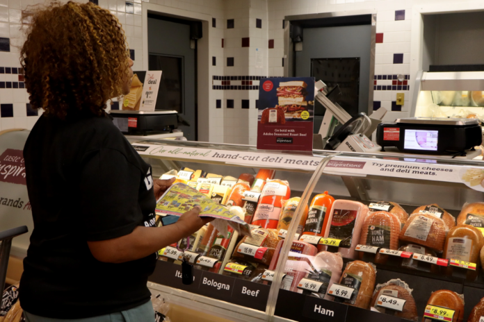 Apral Jack orders deli meat at Stop&Shop in Lexington, Mass., Monday, July 6, 2026. (Maggie Scales/ The Lexington Observer via AP)