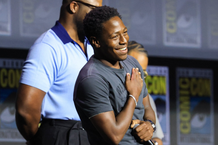 David Jonsson speaks onstage during the 2026 Comic-Con International: San Diego, California, U.S., July 25, 2026. (AFP Photo)