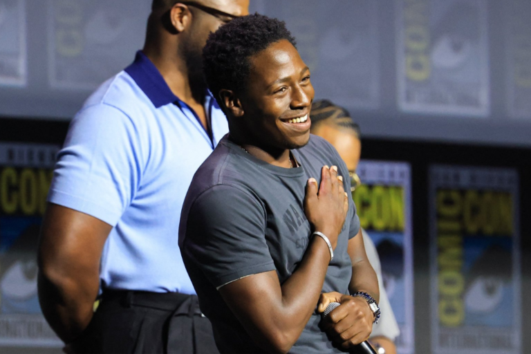 David Jonsson speaks onstage during the 2026 Comic-Con International: San Diego, California, U.S., July 25, 2026. (AFP Photo)