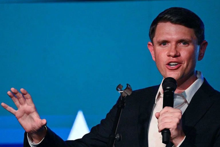 Democrat candidate for Senate James Talarico speaks during a rally in San Antonio, Texas, on May 29, 2026.