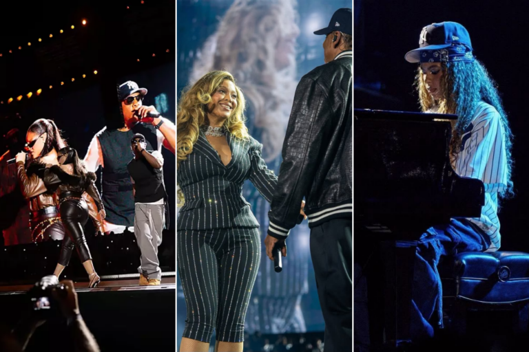 Rihanna, Beyonce, Jay-Z perform Sunday night at Yankee Stadium in New York. (Roc Nation)