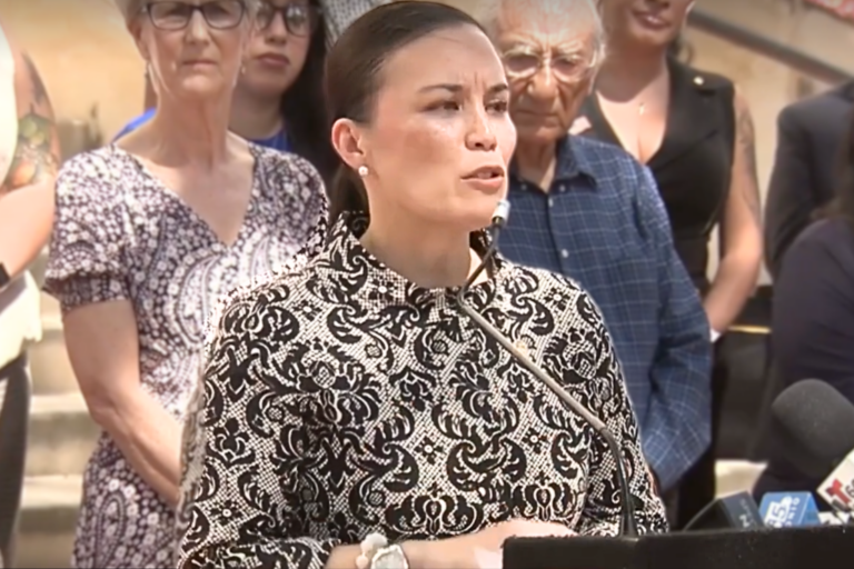 San Antonio Mayor Gina Ortiz Jones announces the findings of the voting task force she formed in May.