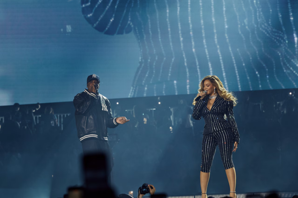 Jay-Z performs at Yankee Stadium in Bronx NY, July 10, 2026 for the 30th anniversary of his debut album "Reasonable Doubt." Beyonce came out early in the show to join in the performance.Courtesy of Roc Nation