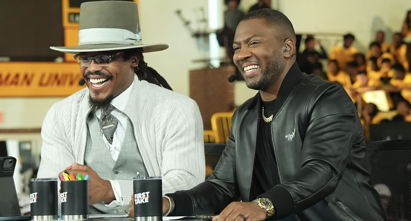 Cam Newton and Ryan Clark. Photo: Daytona Beach News-Journal
