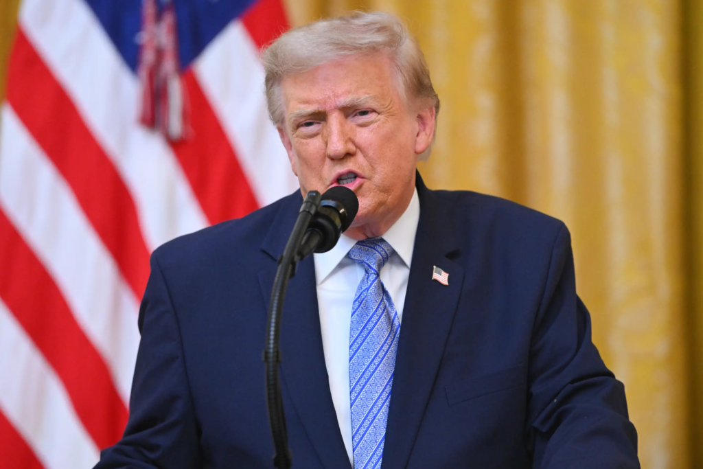 President Donald Trump speaks in the East Room of the White House, Thursday, July 16, 2026, in Washington. (Saul Loeb/Pool via AP)