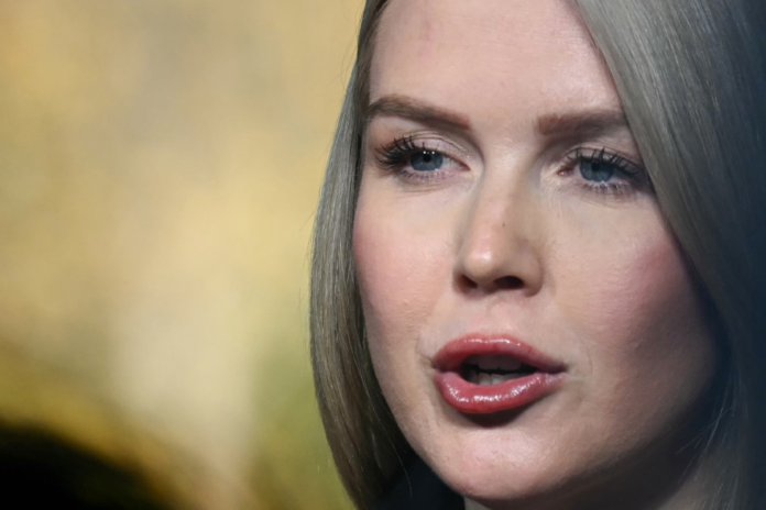 Karoline Leavitt speaks to Fox News on November 24, 2025. (ANDREW CABALLERO-REYNOLDS / AFP via Getty Images)