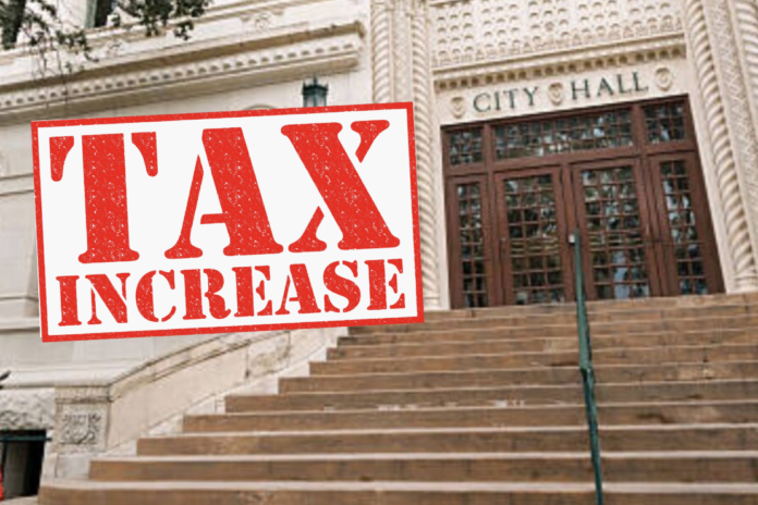 San Antonio City Hall. City Manager Erik Walsh’s proposed FY2027 budget includes a property-tax rate increase and $89.6 million in spending reductions over two years.