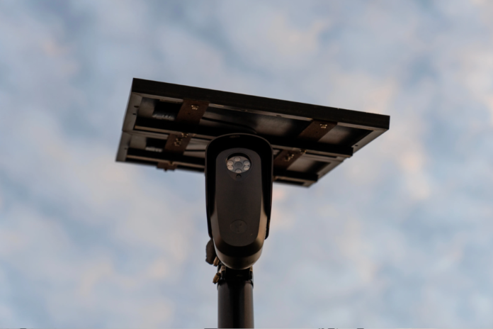 A Flock Safety license plate reader is seen along a public road, Thursday, Oct. 16, 2025, in Houston. (AP Photo/David Goldman, File)